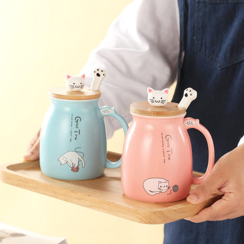 BigNoseDeer gift idea cat lovers mug for tea and joy
