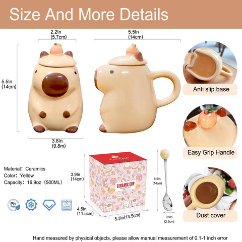 Kawaii capybara tea cup design adds whimsy to tea time.