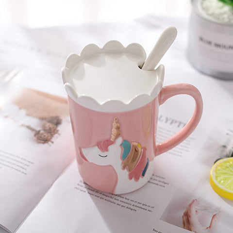 BigNoseDeer Unicorn Mug on a desk scene for a cheerful workday companion.