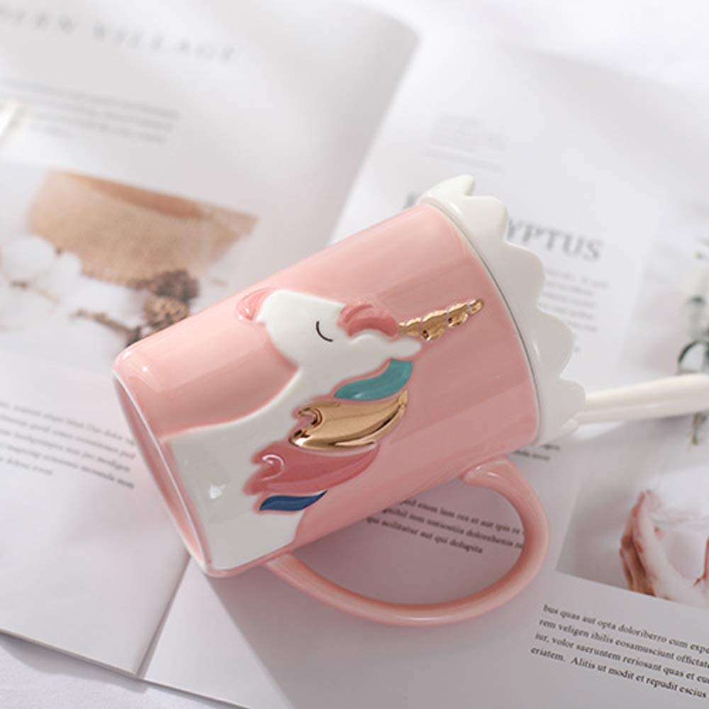 BigNoseDeer Unicorn Mug held in hand demonstrates comfortable grip and 380 ml capacity.