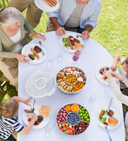 BigPonPon easy-access snack tray helps reduce table clutter during gatherings