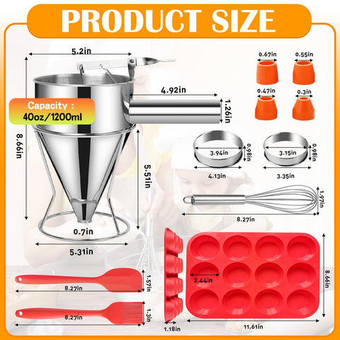 BILIPLE four silicone mouths enable precise batter flow for diverse batters