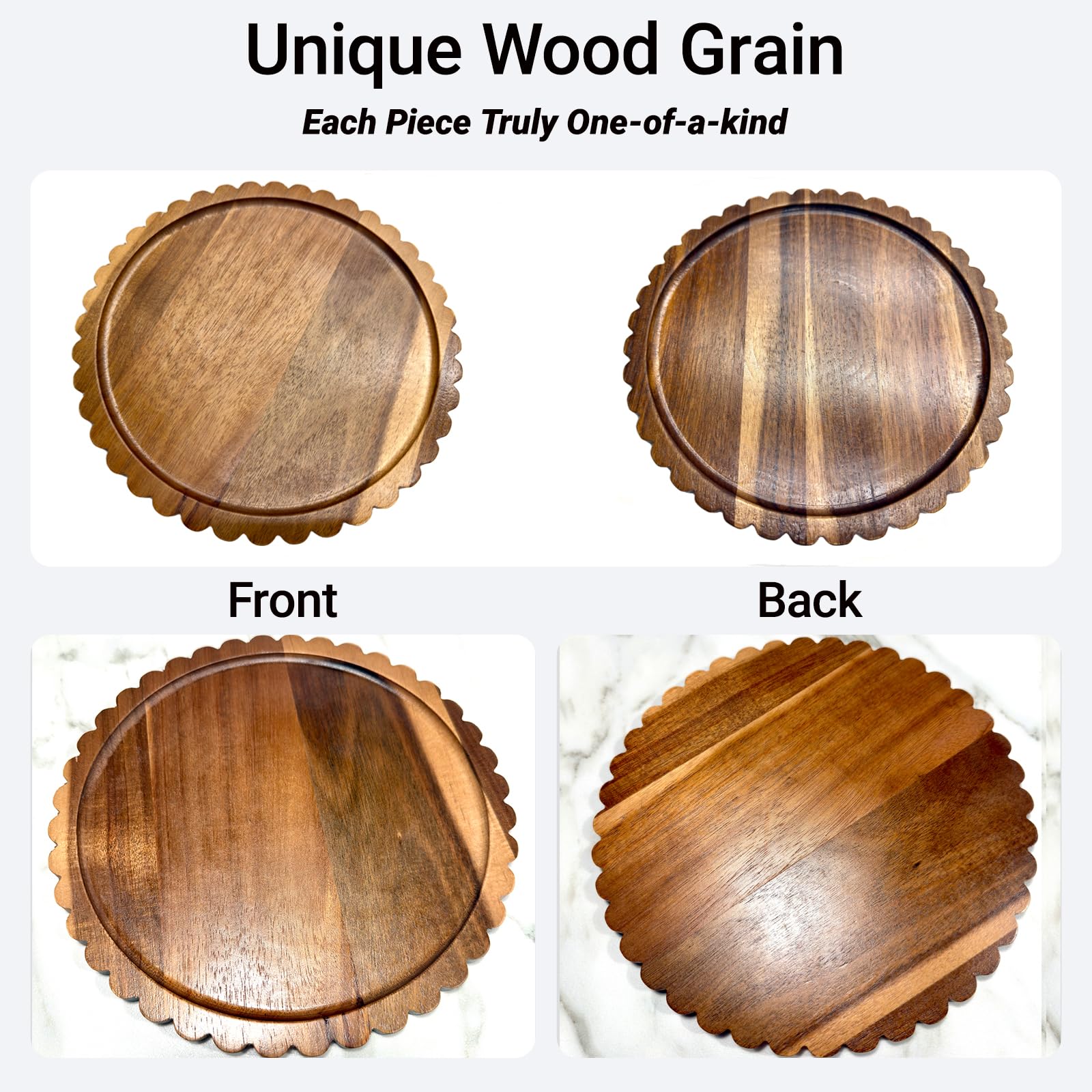 BILYSKEP acacia wood tray ideal for candles and vases display.