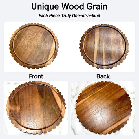 BILYSKEP acacia wood tray ideal for candles and vases display.
