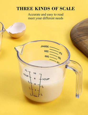 BINGBING measuring cups with clear scale readout for quick kitchen prep.