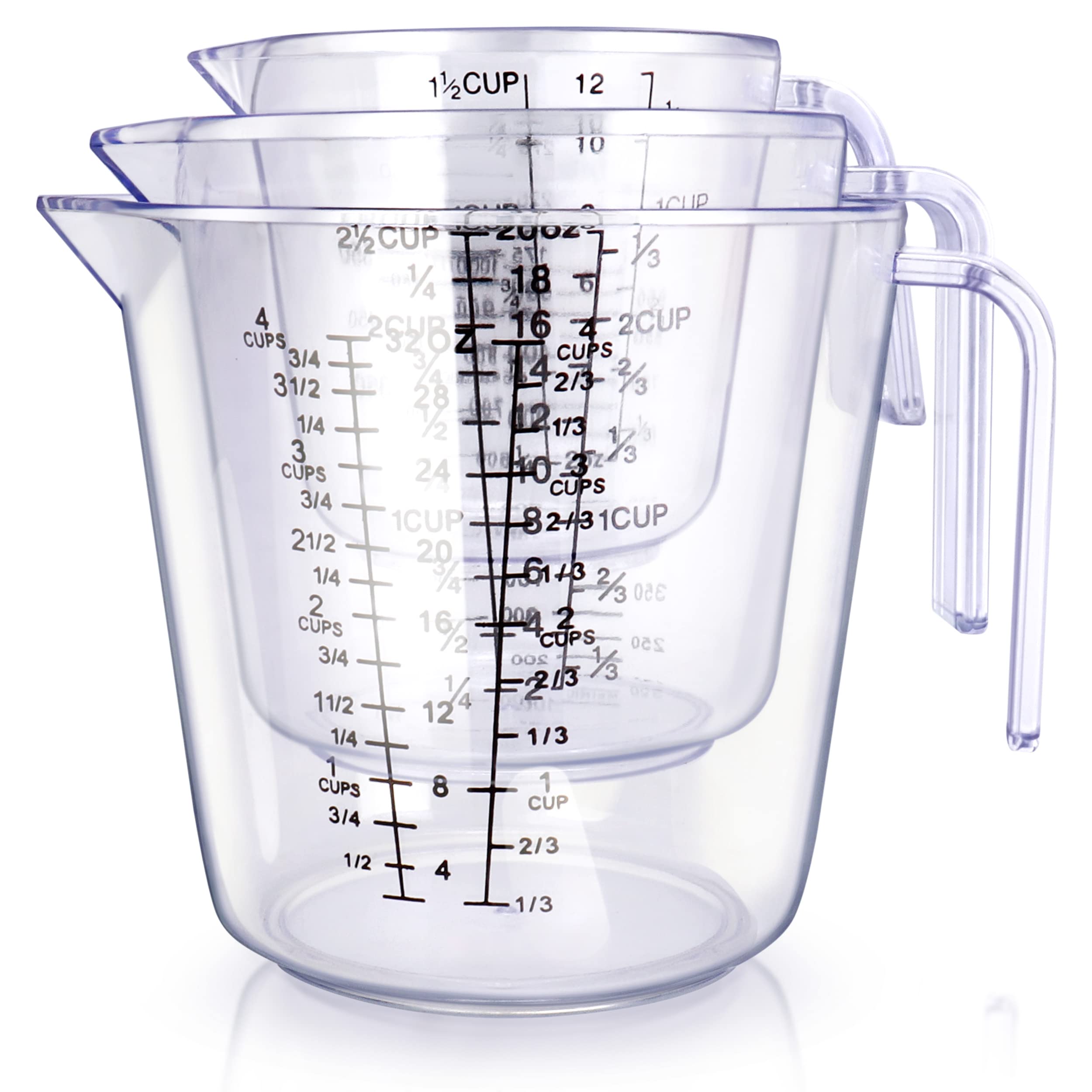 BINGBING measuring cups set 1000ml with clear scale for precise liquid measurements.