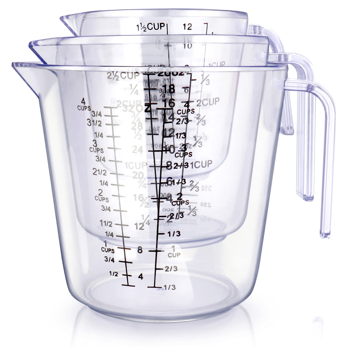 BINGBING measuring cups set 1000ml with clear scale for precise liquid measurements.