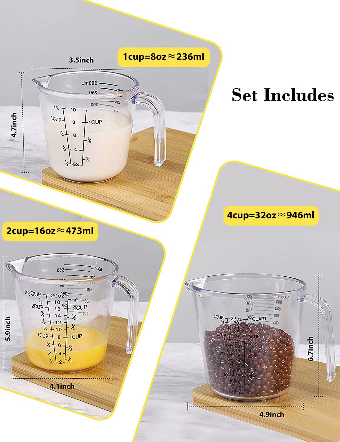 BINGBING 600ml cup shows readable marks for accurate ingredient portions.