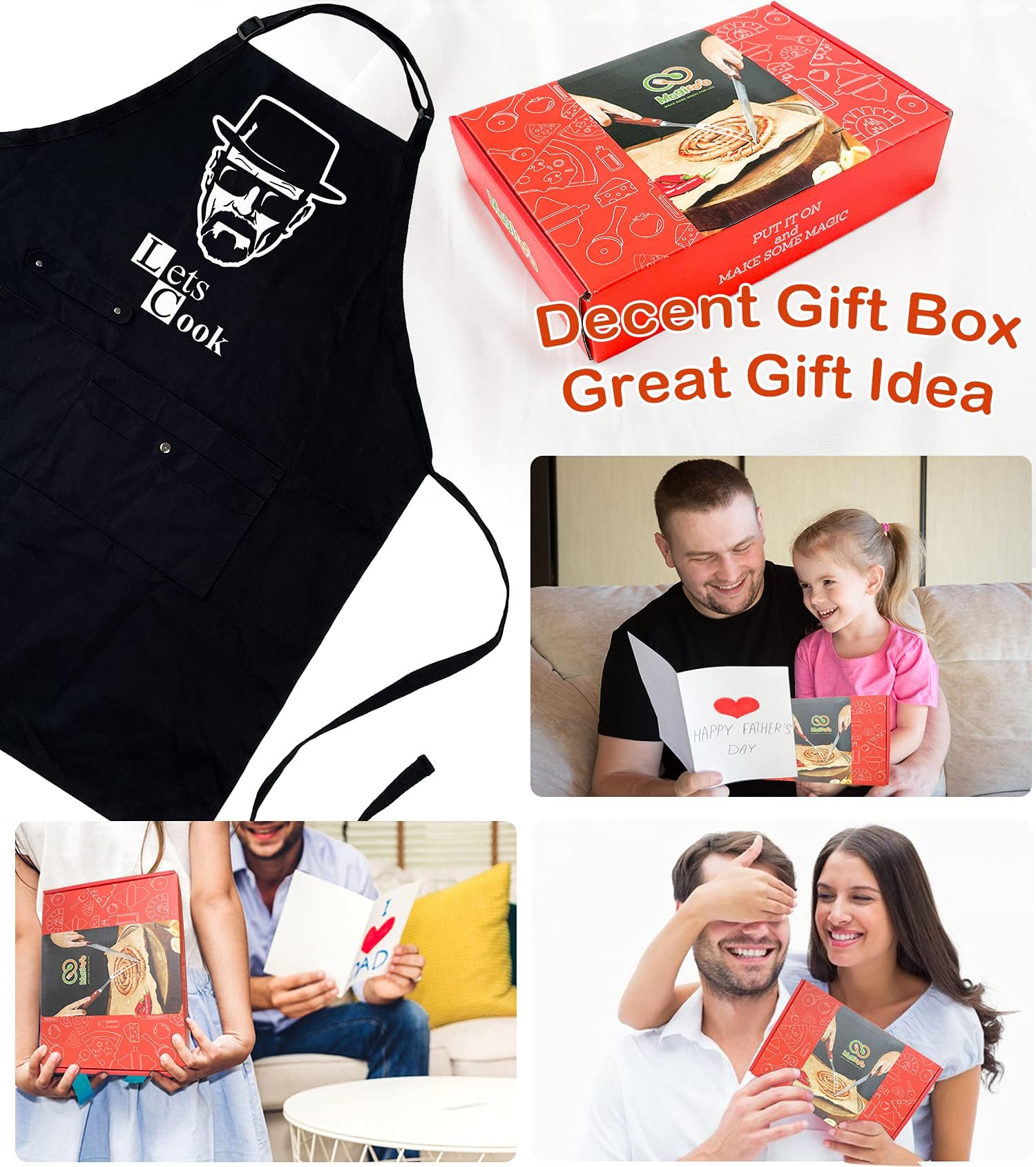 Binggle apron makes a practical and playful gift for Father’s Day.