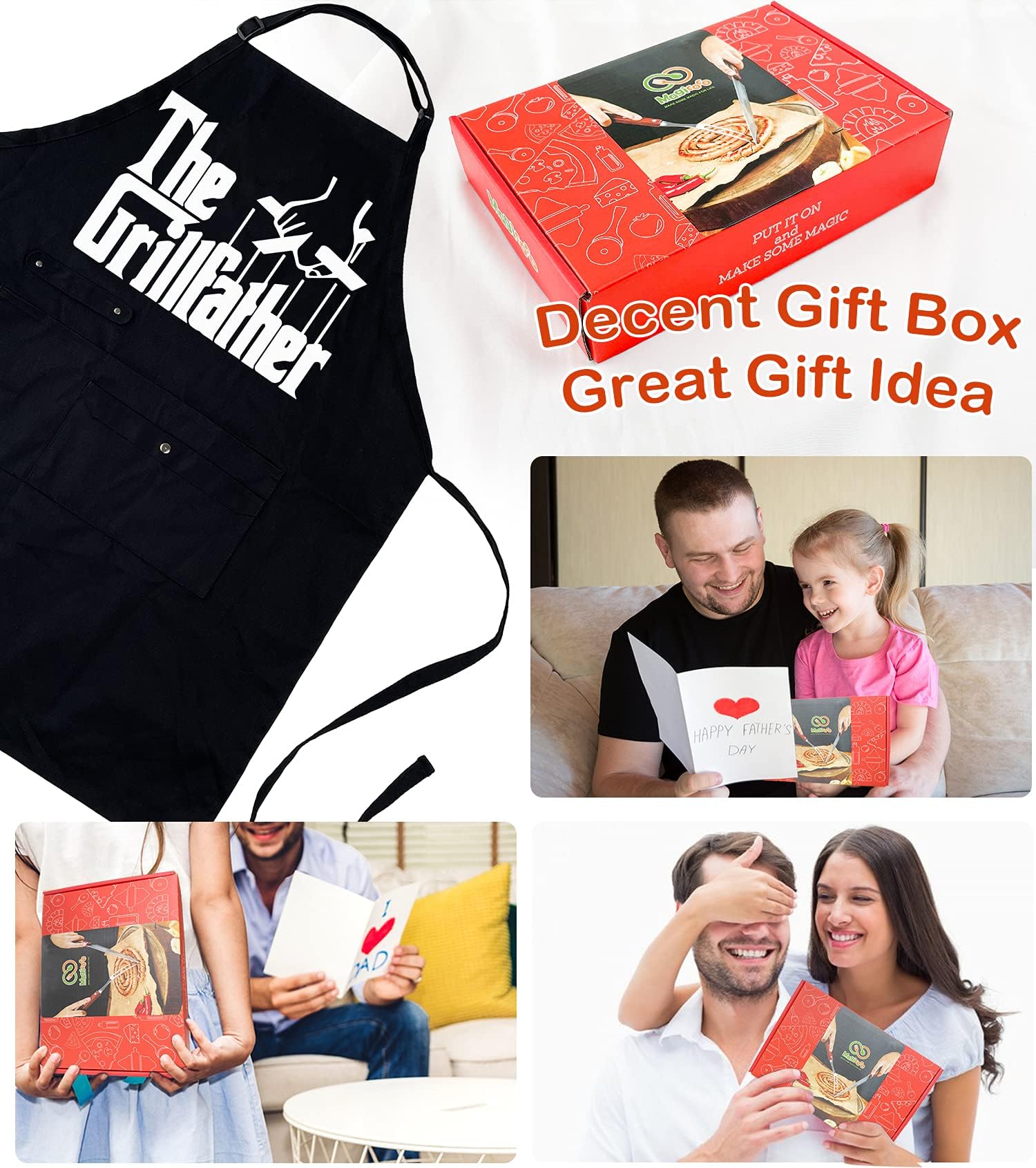 Binggle apron gift idea for Fathers Day and family cooking moments.