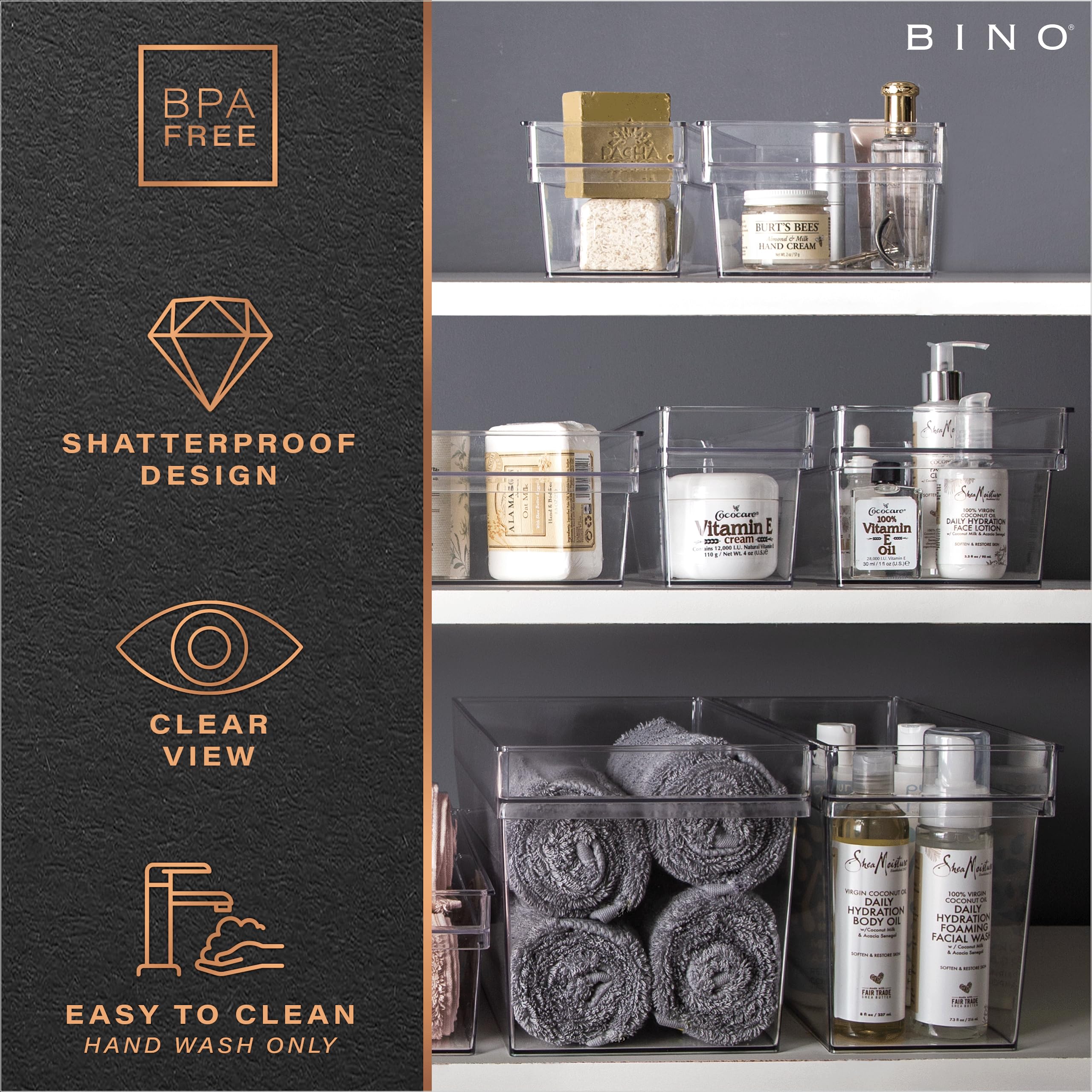 BINO bathroom laundry organizer bin for streamlined storage.