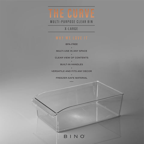 BINO clear plastic bin for pantry organization showing contents at a glance