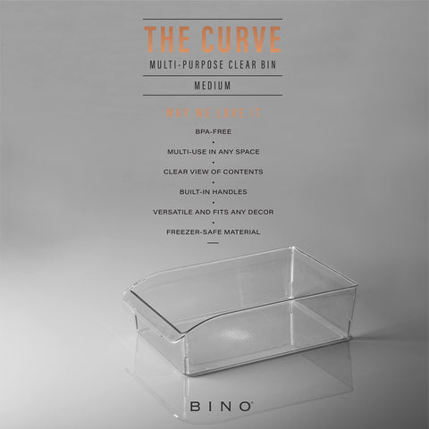 BINO Curve medium bin clear-view lets you see contents at a glance.