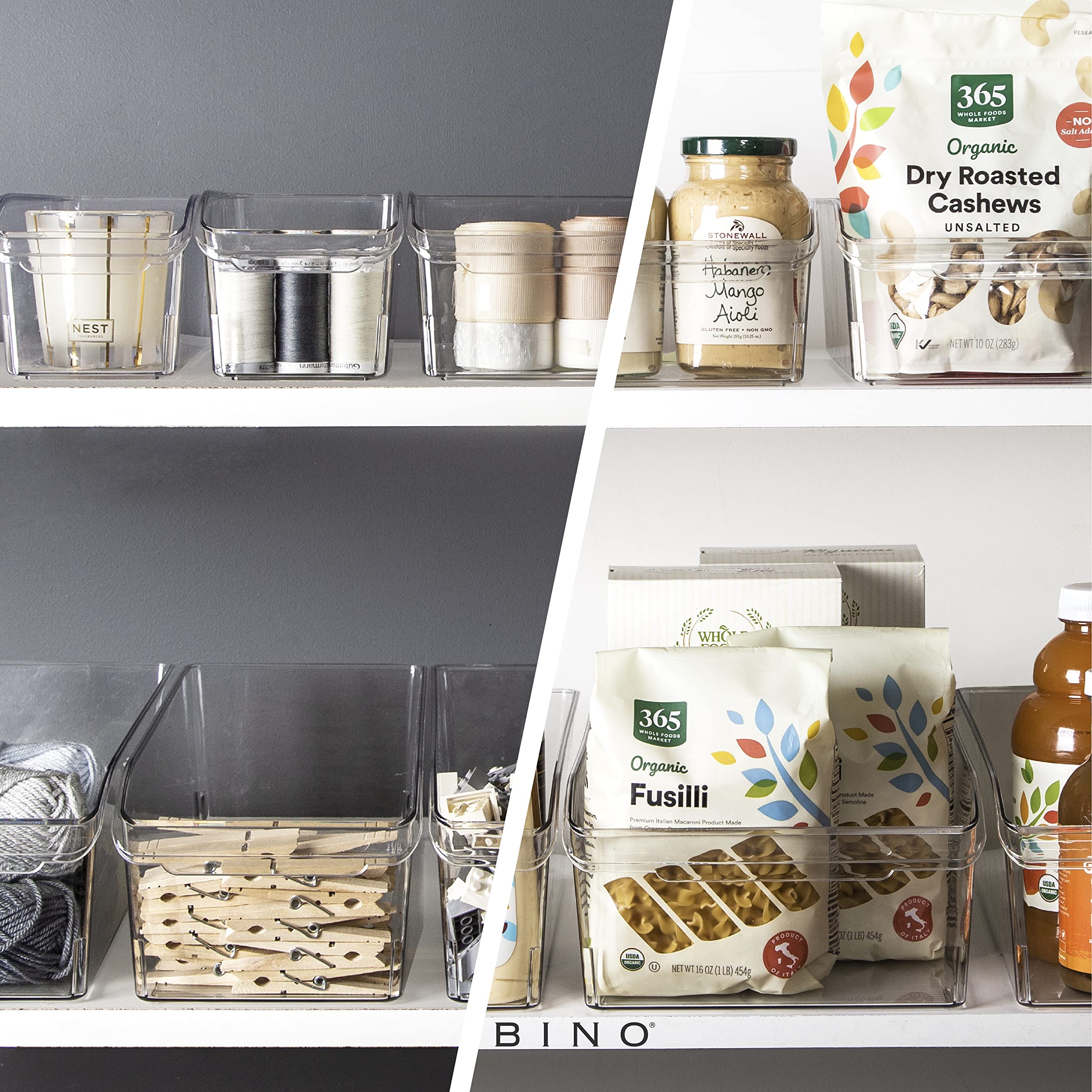 BINO Curve small bin in fridge keeping snacks visible and reachable