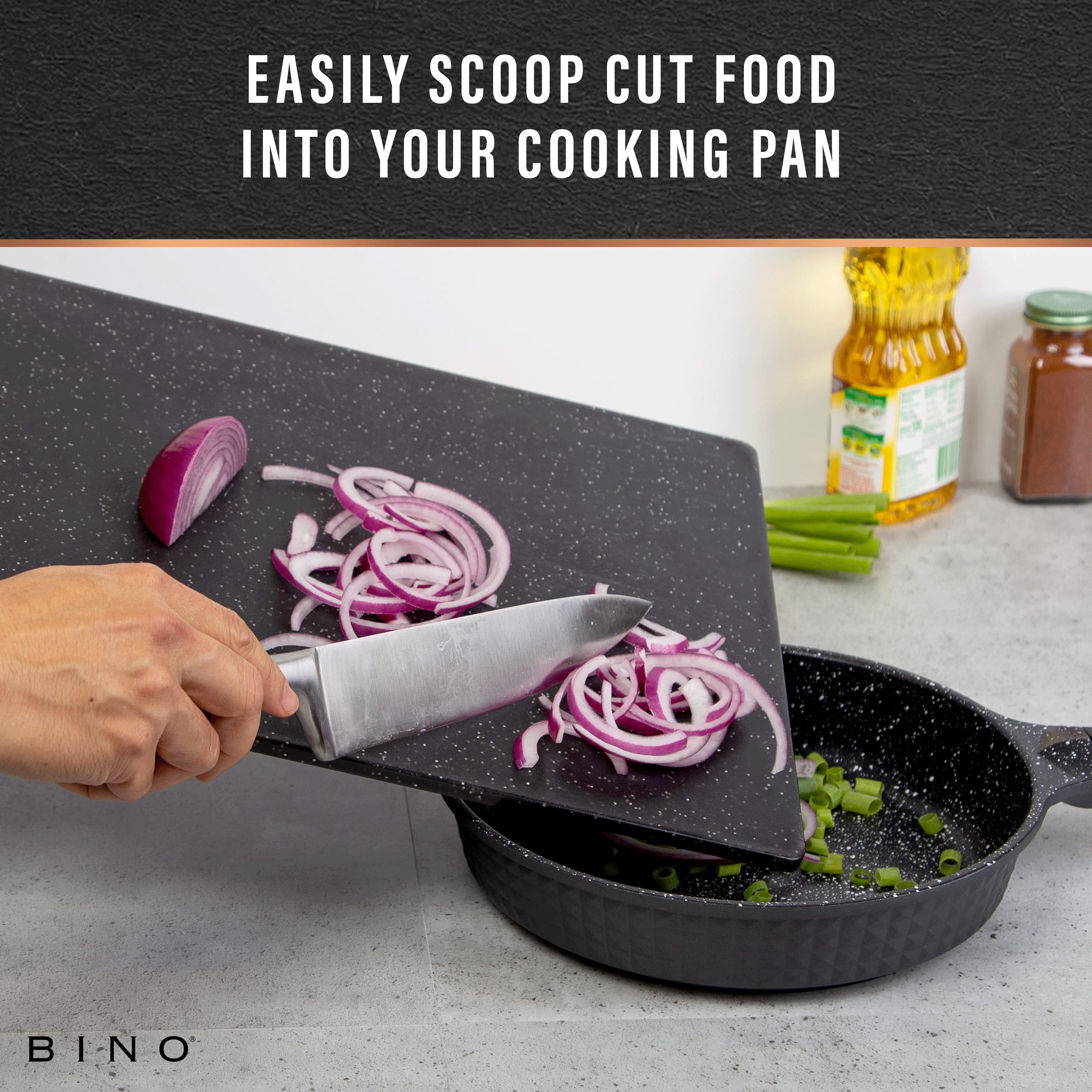 BINO cutting board dishwasher-safe for quick cleanup.