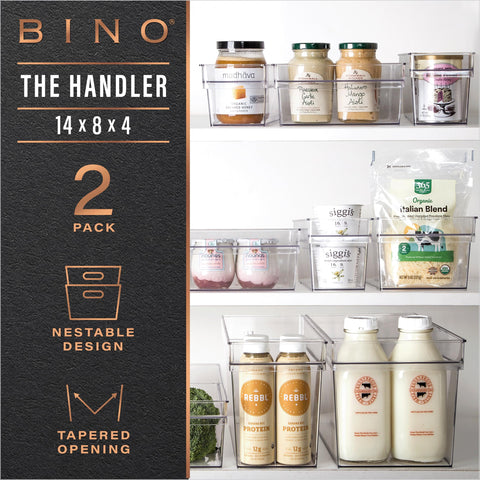 BINO The Handler Collection bin stack demonstrates space-saving organization