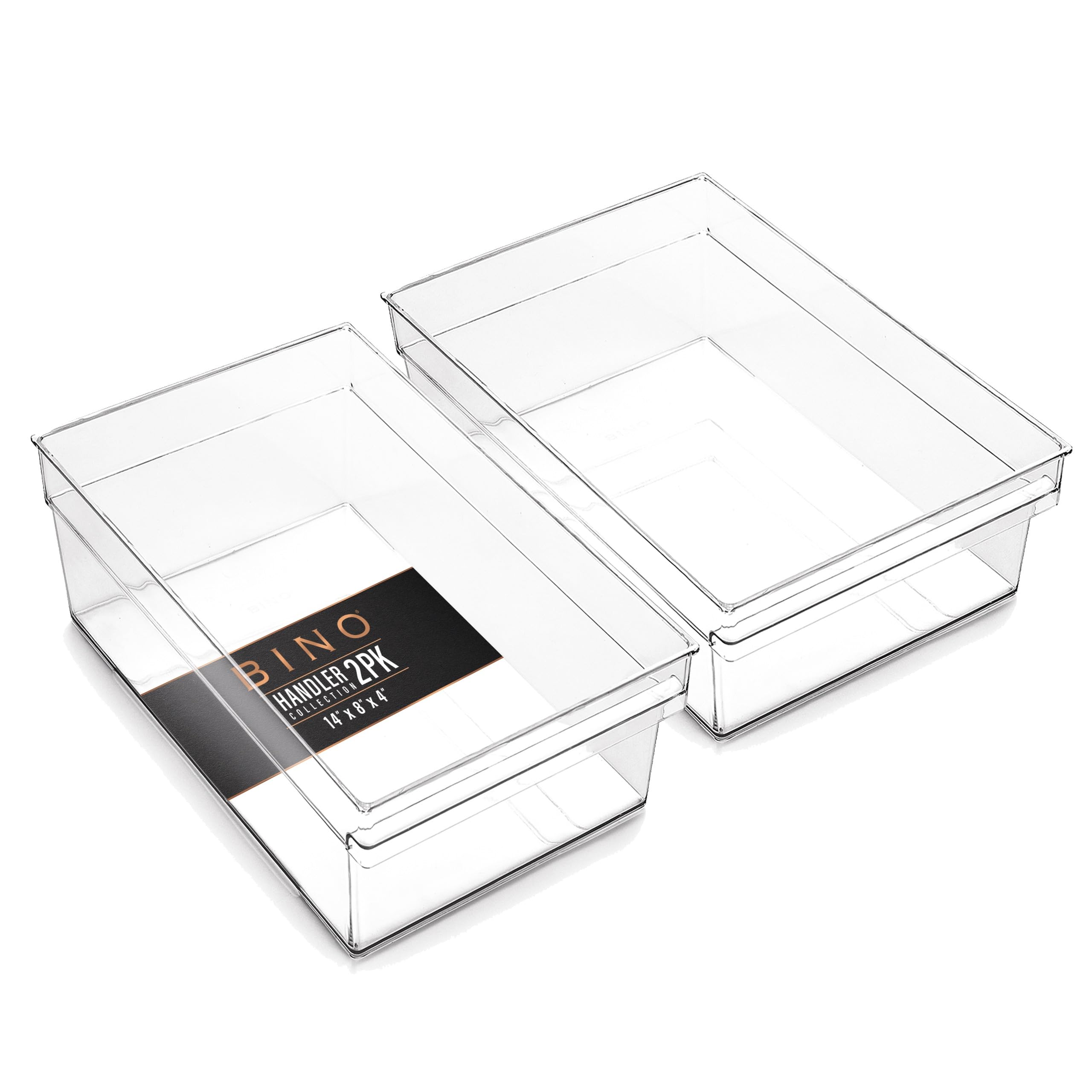 BINO large storage bin clear front view for quick item identification