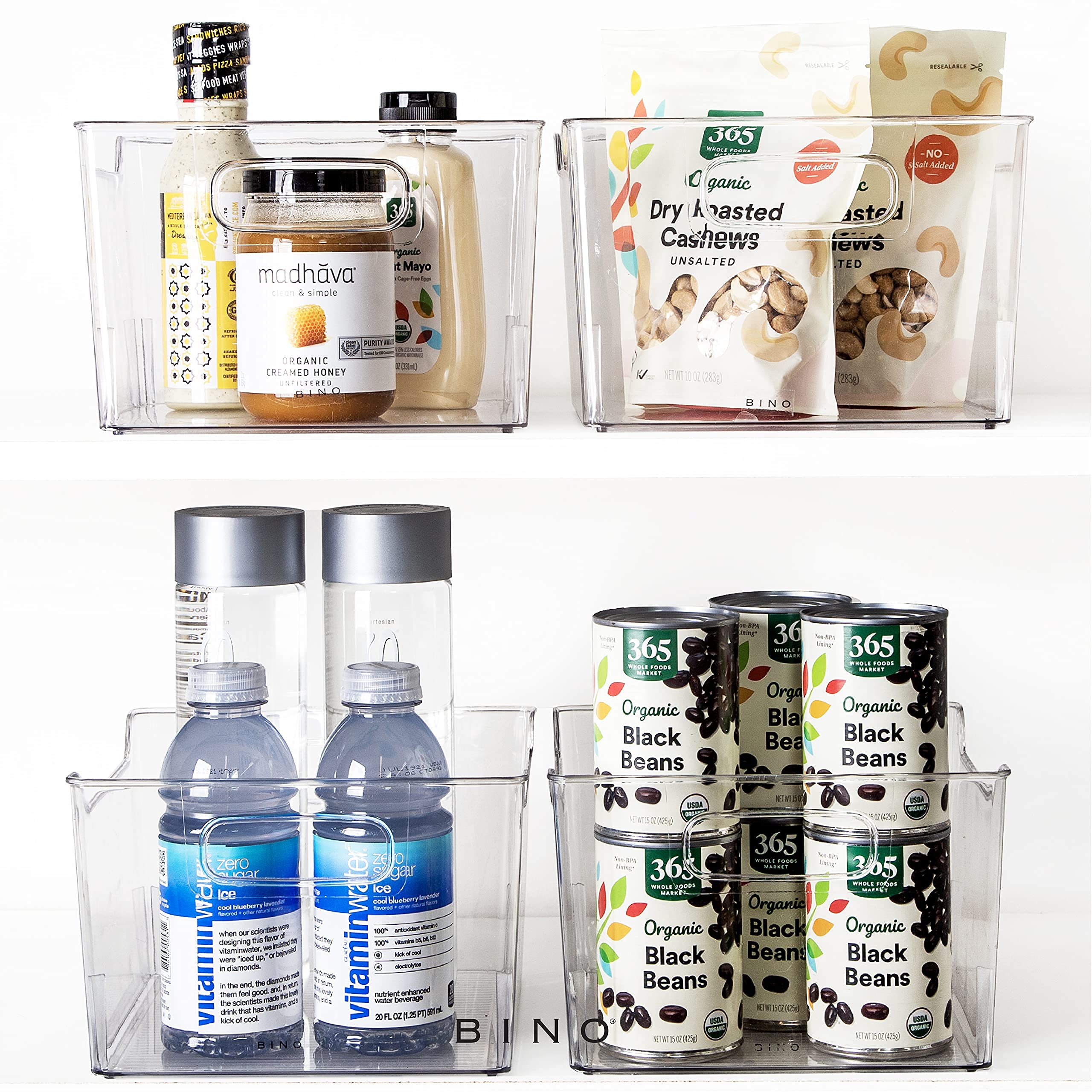 BINO Lodge bins measure 10.25 inches by 9 inches by 6 inches for fit on most shelves.