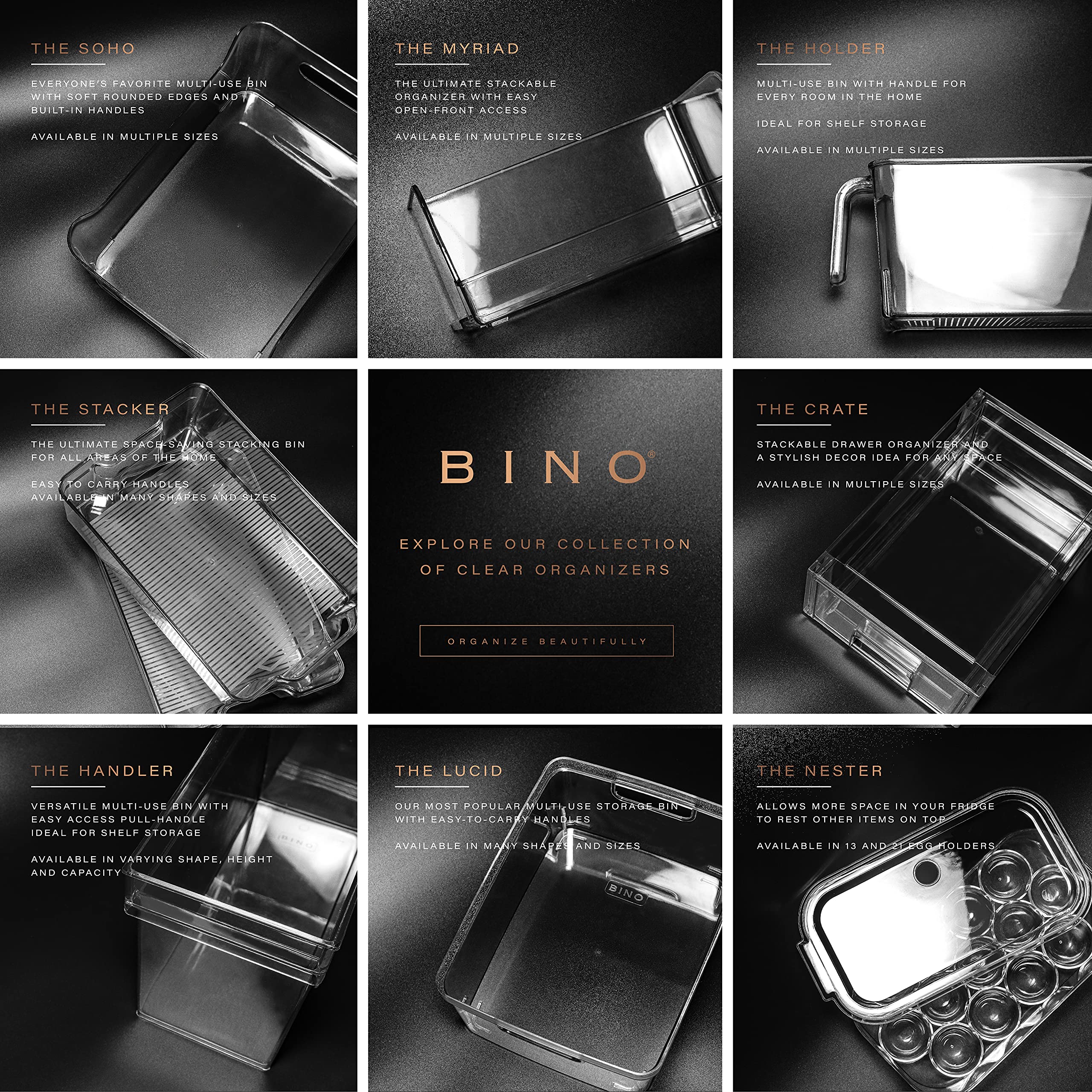 BINO Lodge sturdy plastic bin highlighting durable BFA-free construction.