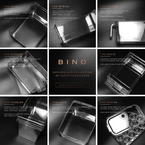 BINO Lodge sturdy plastic bin highlighting durable BFA-free construction.