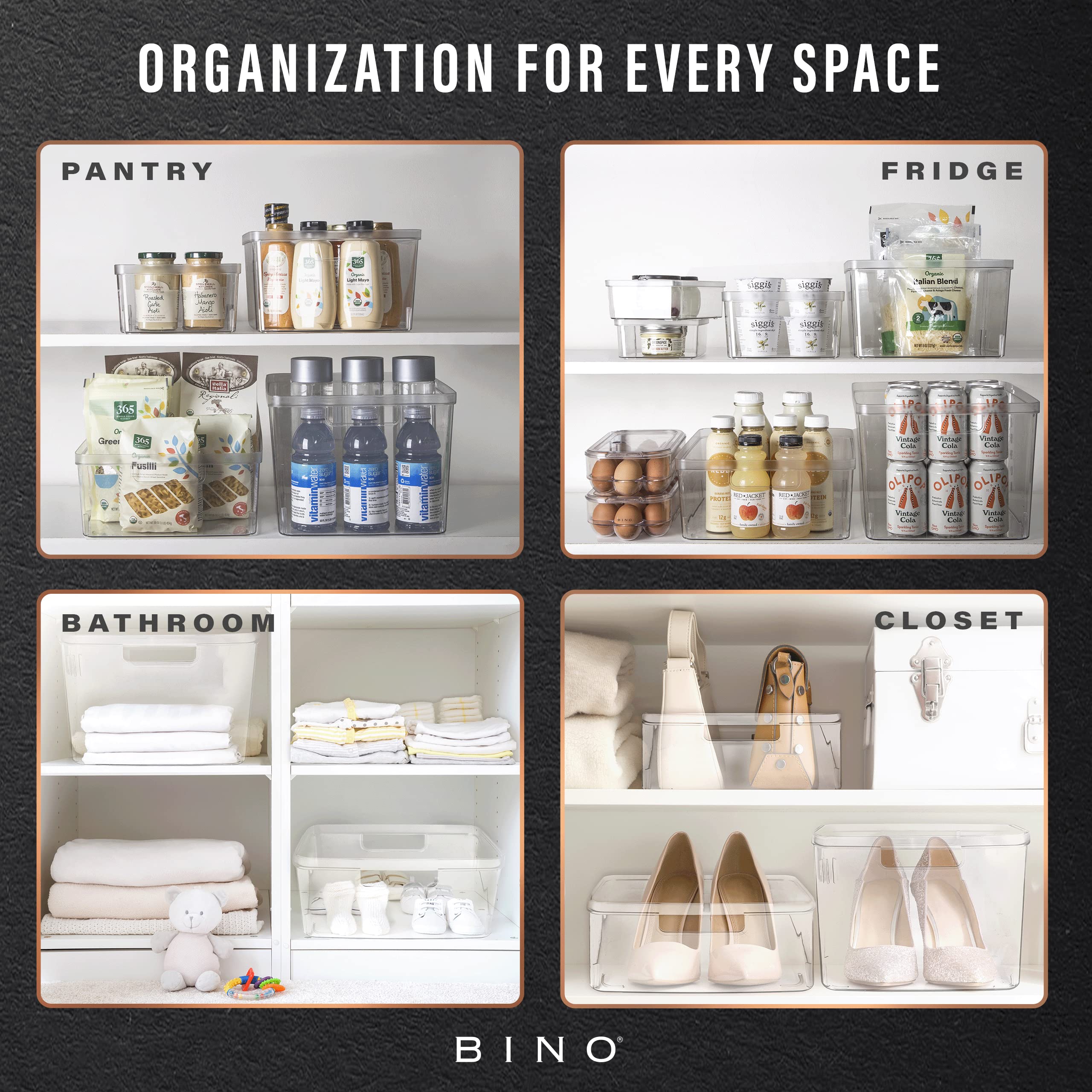 BINO Lucid fridge organizer aids vegetable and produce sorting.