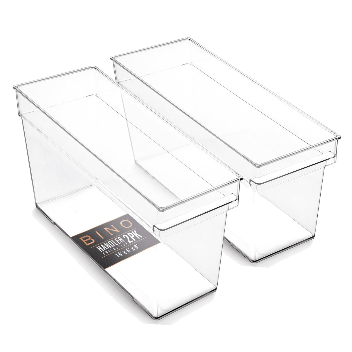 BINO medium deep storage bin with clear view for pantry items, easy access.