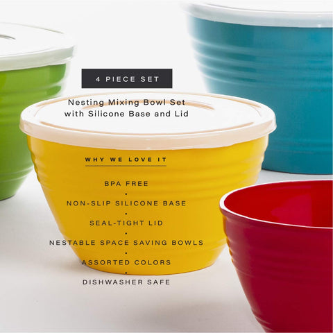 BINO mixing bowls space-saving nesting design saves cabinet space