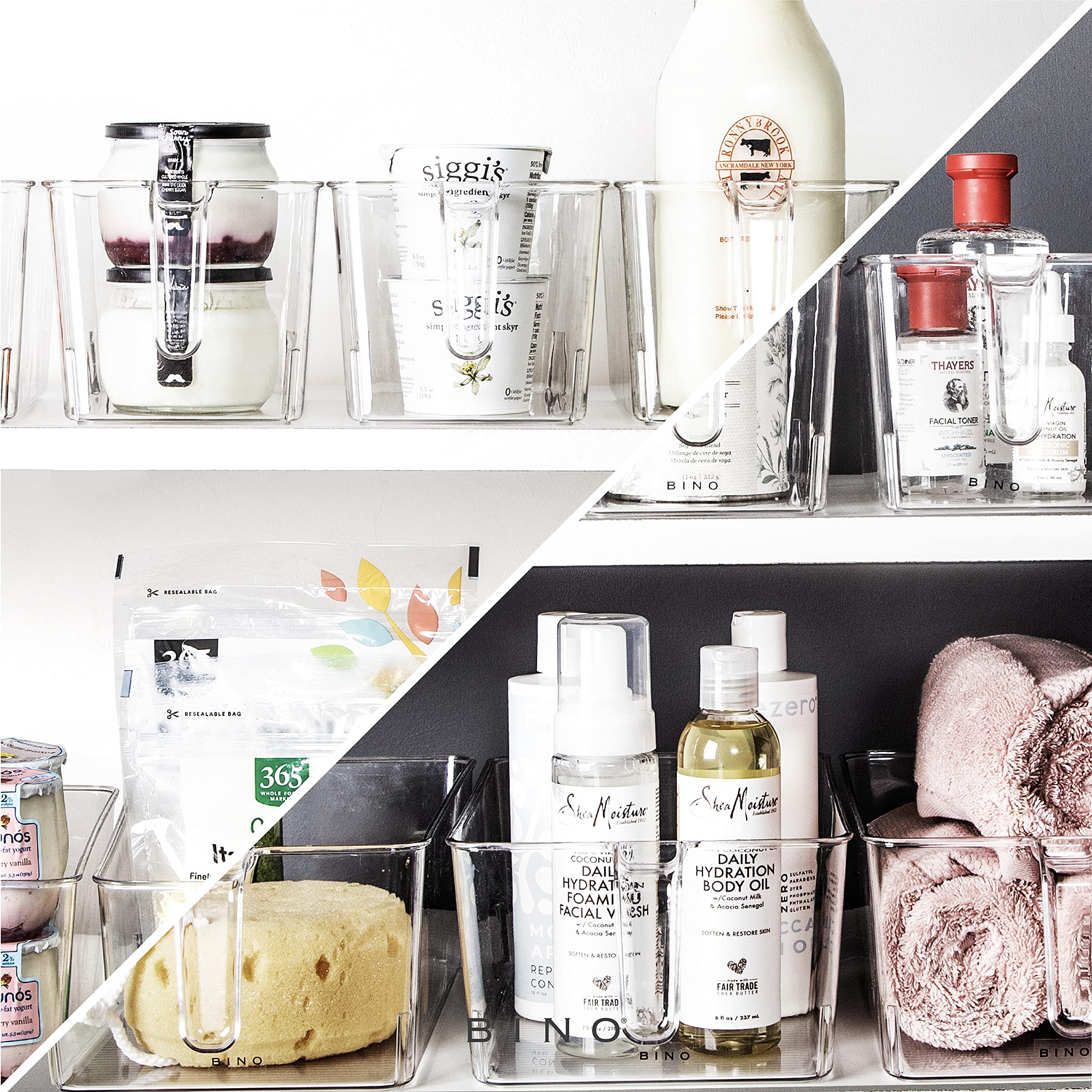 BINO nested storage bins save space when not in use.