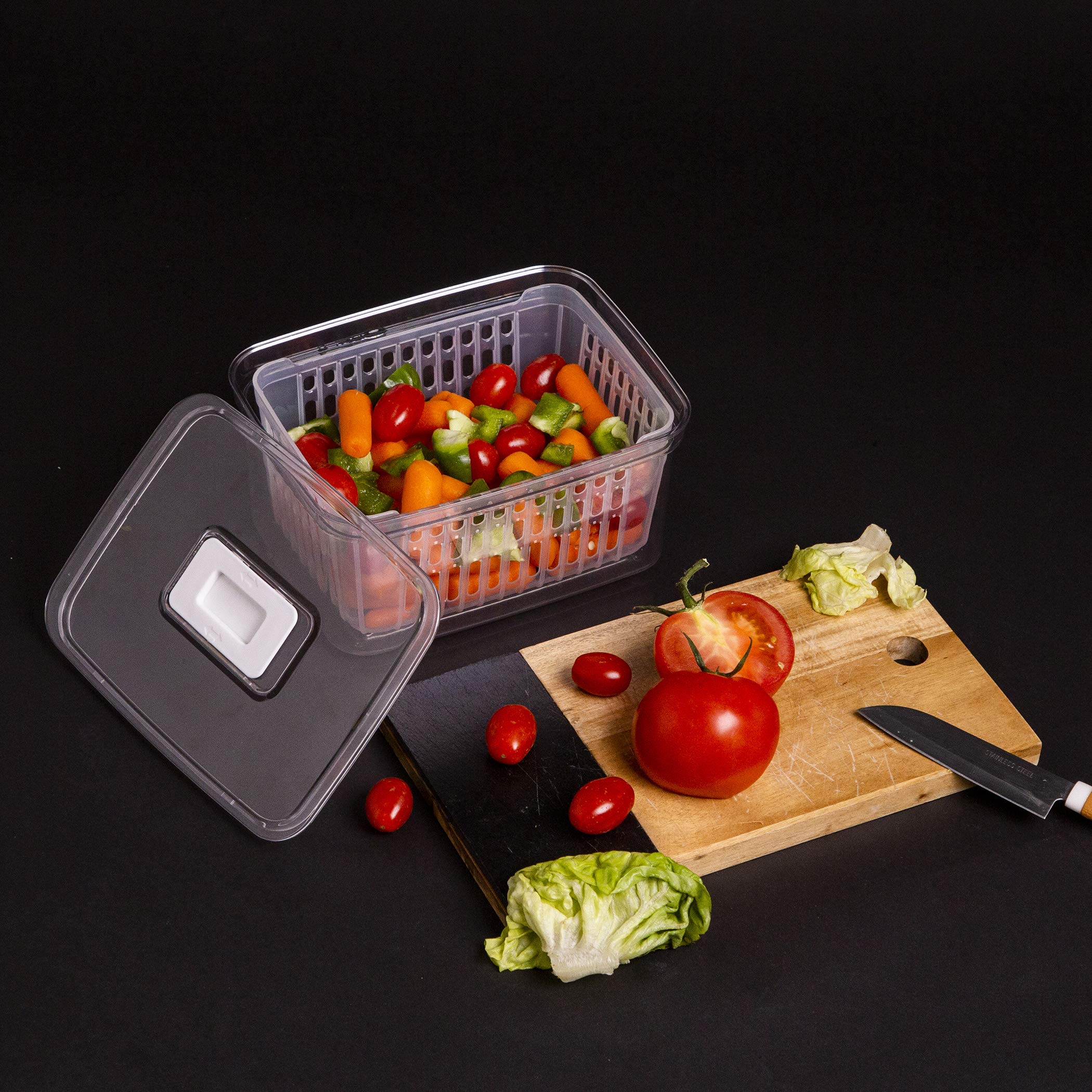 BINO Produce Saver freezer-safe design doubles as fridge organizer