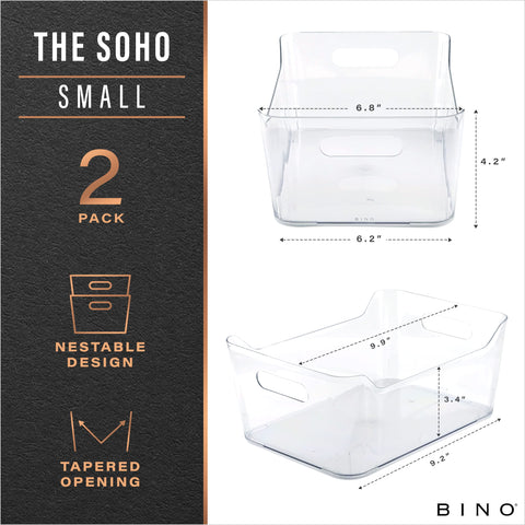 BINO SoHo collection fridge organizer bin with clear visibility for fast item checks