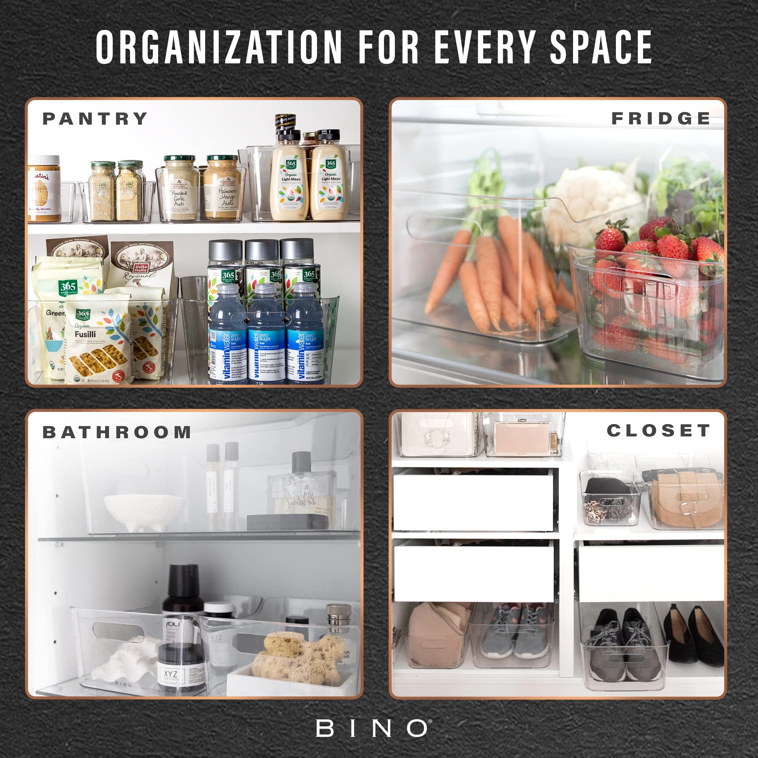 BINO easy-grip bin with handles for effortless moving