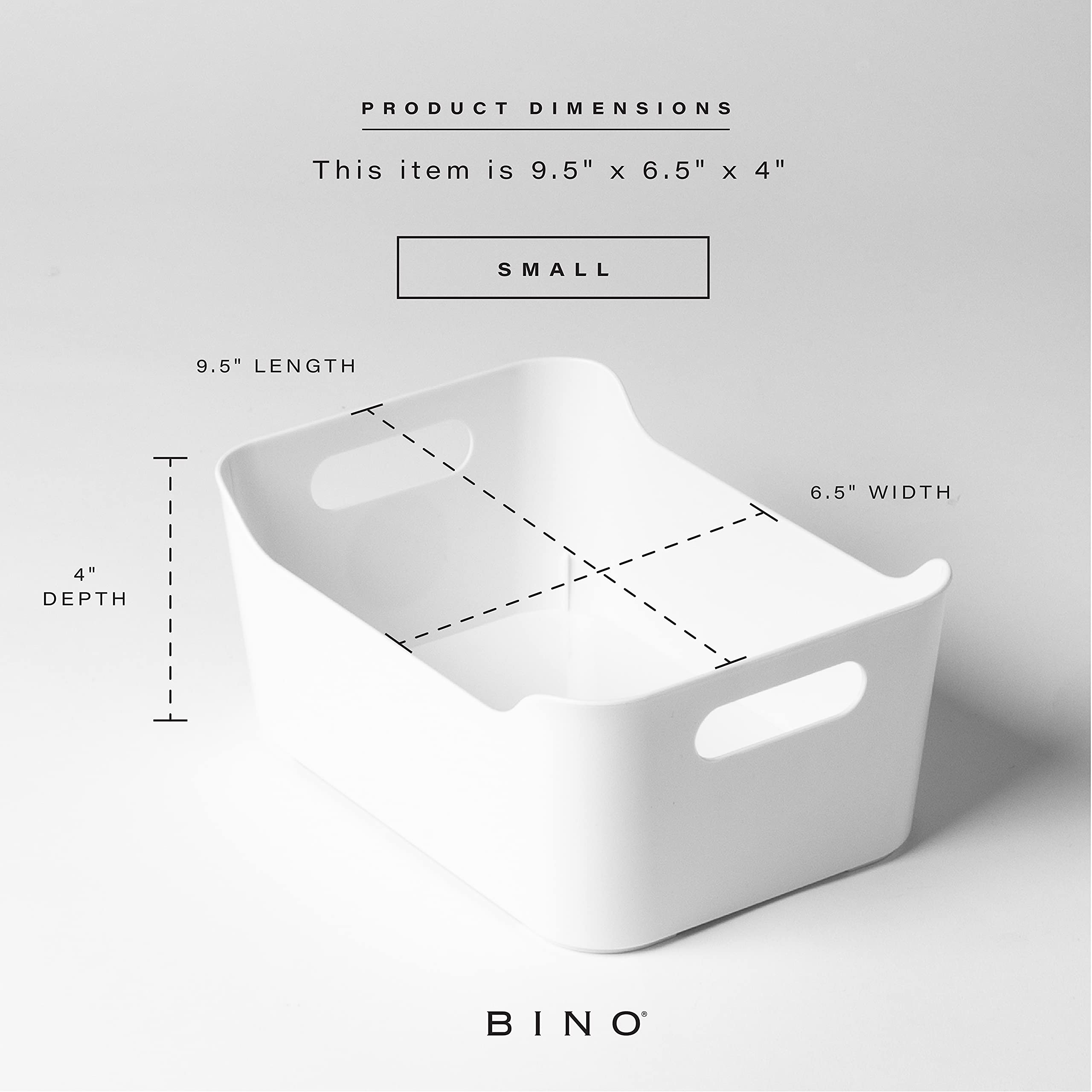BINO SOHO small white storage bin in a drawer for tidy small items.