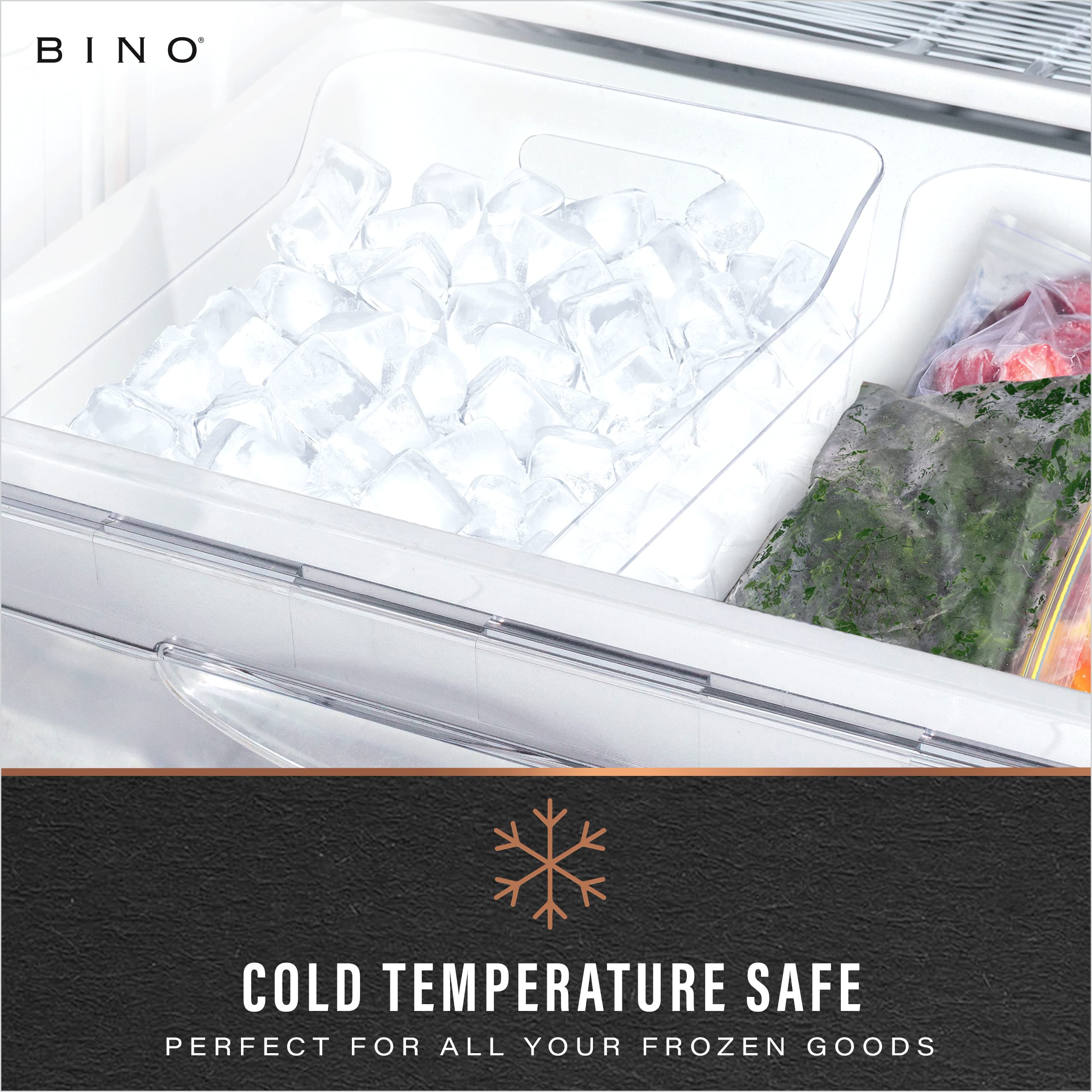BINO storage bin with built-in side handles for easy transport