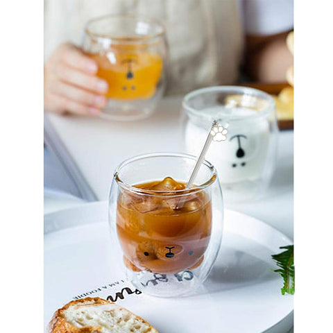 Binoster Bear Cute Mug double-wall design reduces condensation for comfortable holding.