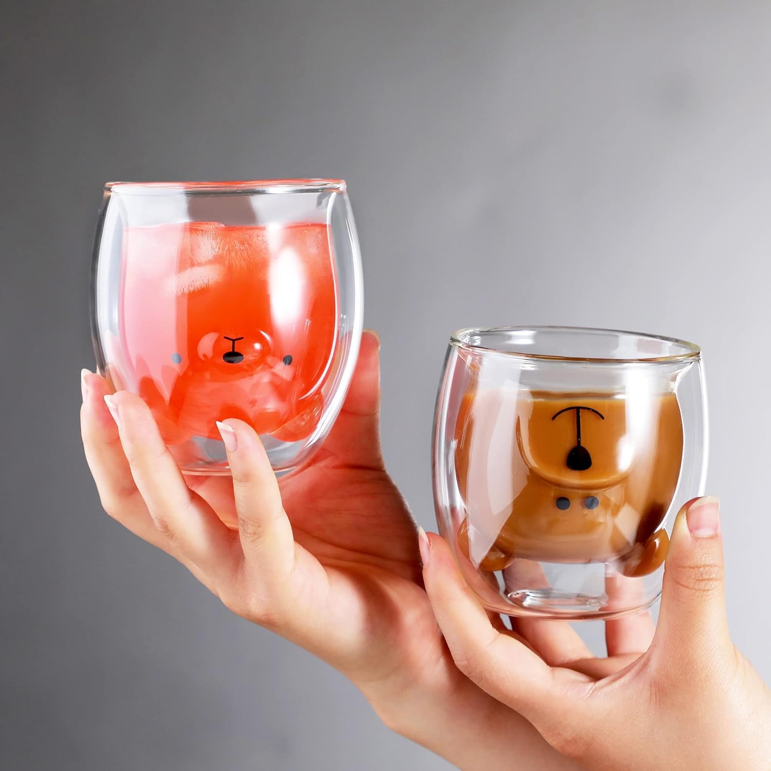 Binoster Bear Cute Mug side shot showing grip-friendly shape and heat-resistant glass.