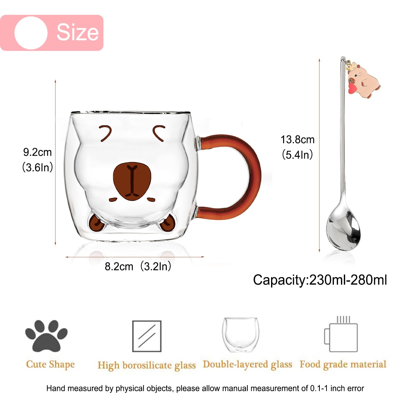 Binoster capybara mug suitable for coffee, tea, and cappuccino