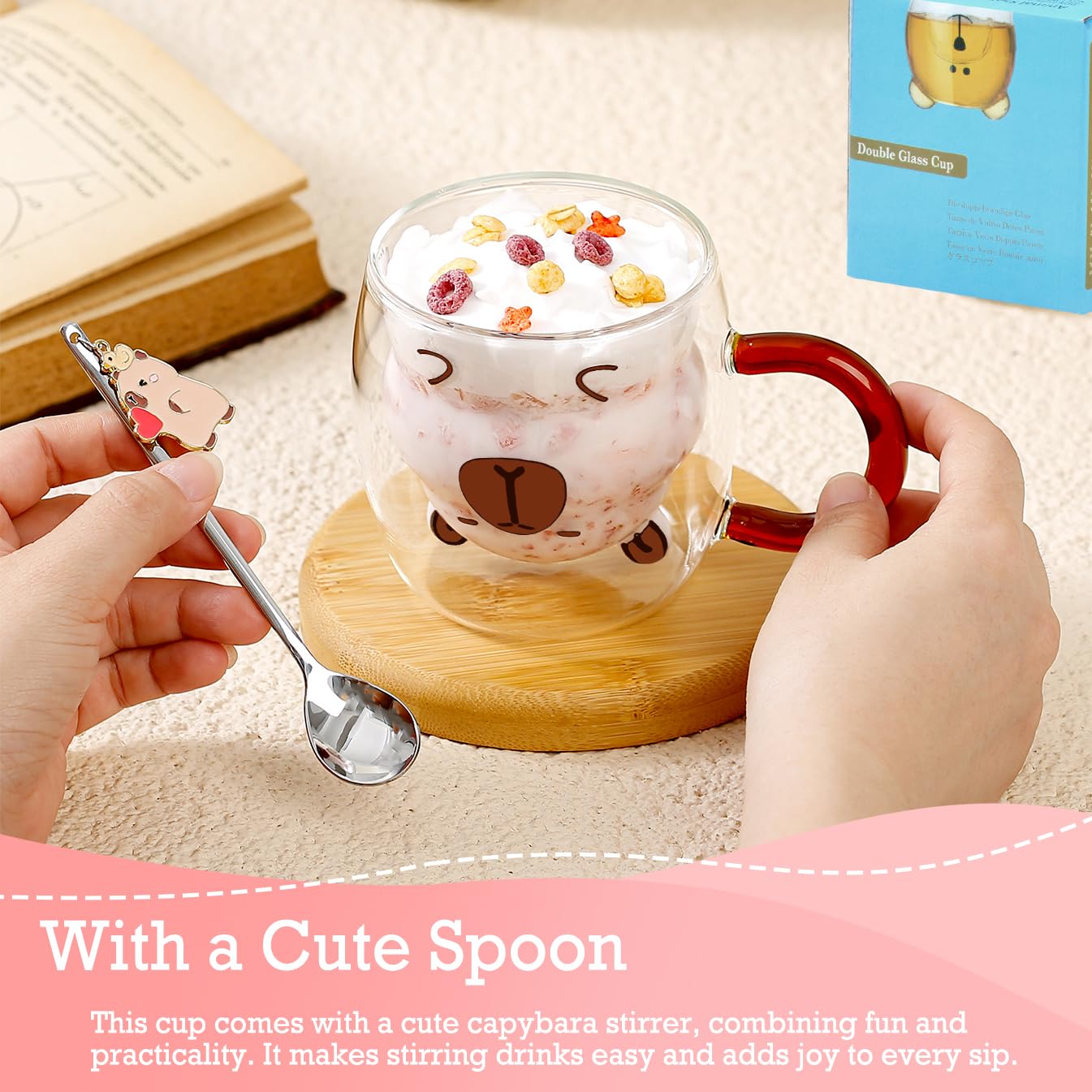 Binoster capybara mug ergonomic handle for comfortable grip