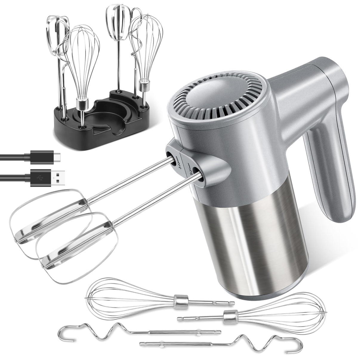 BinROC cordless hand mixer close-up showing portable design for on-the-go baking.