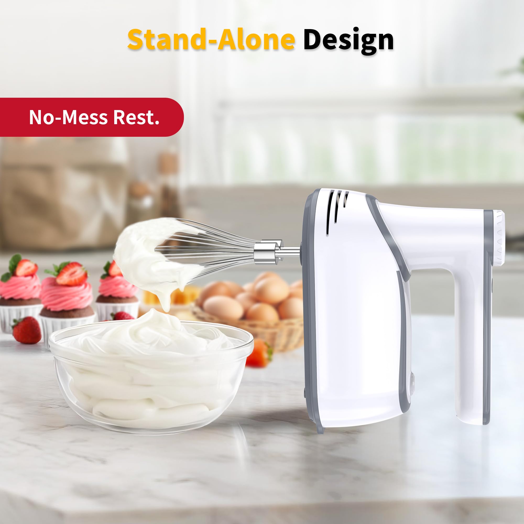 BinROC stand-alone design keeping mixer upright during pauses