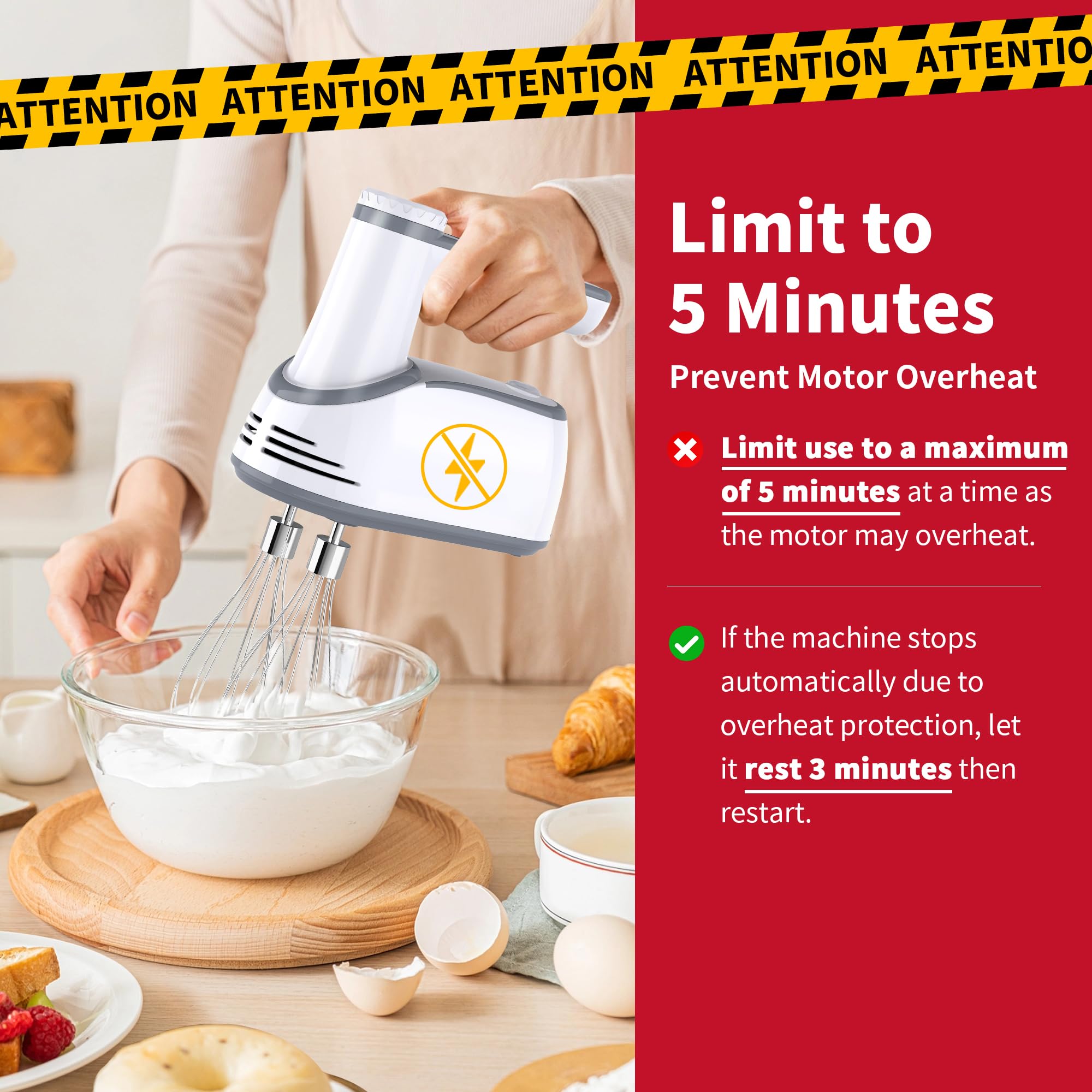 BinROC white cordless mixer in a compact kitchen setting