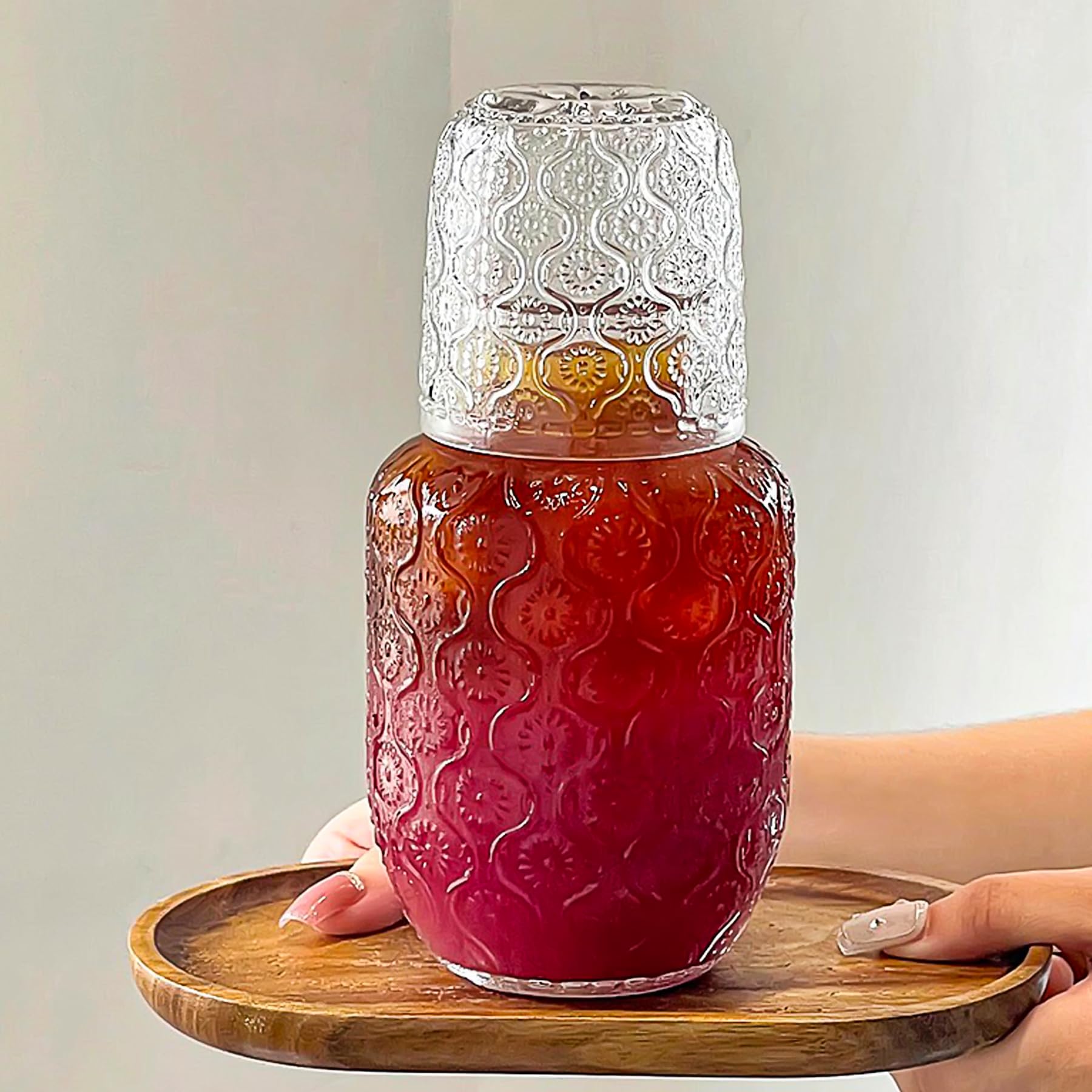 Binsakao bathroom decanter ideal for mouthwash with a refined vintage look