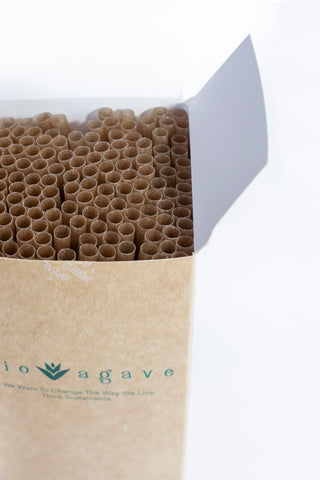 BIO AGAVE party setup with eco-friendly straws for guests.