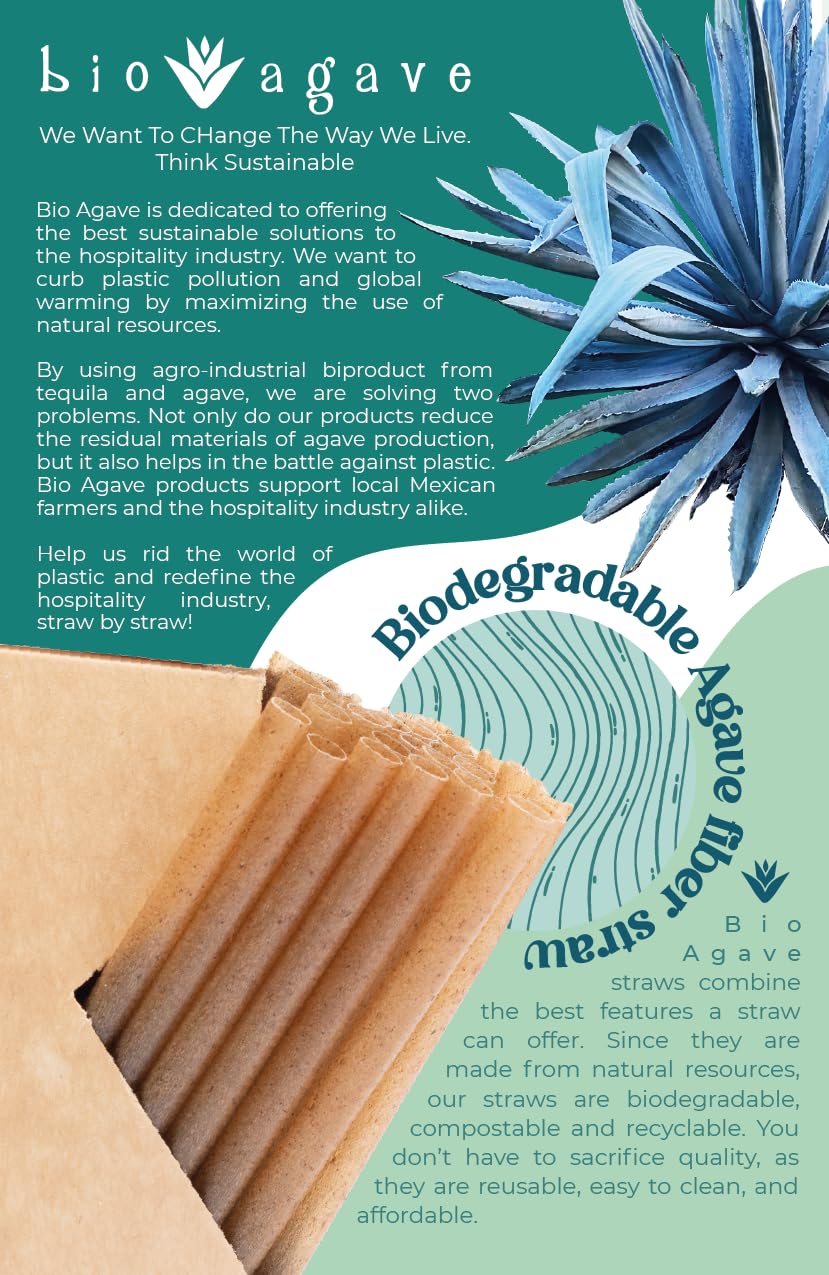 BIO AGAVE straw texture close-up showing natural agave fibers.