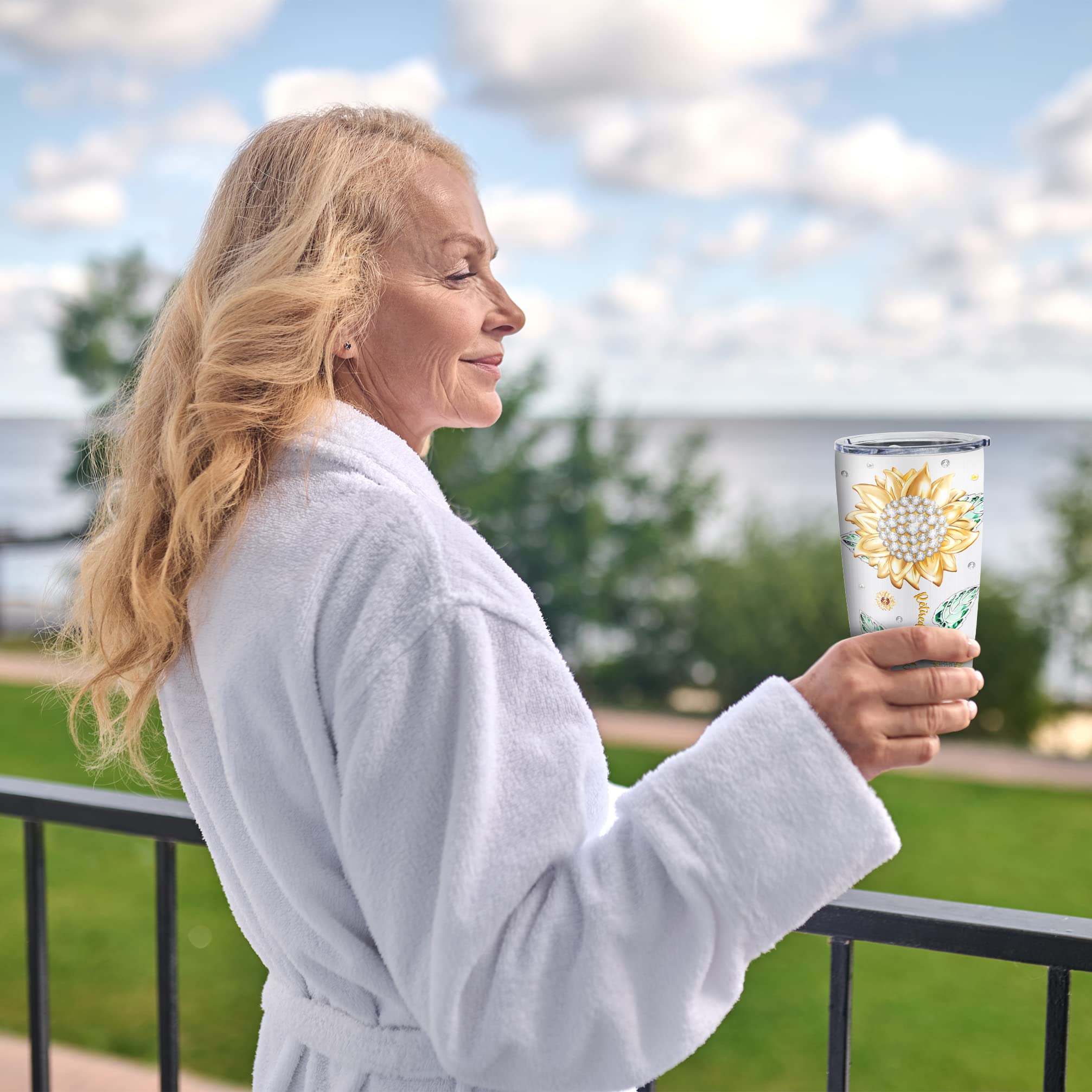 Biomlon retirement tumbler fits in a cup holder for travel