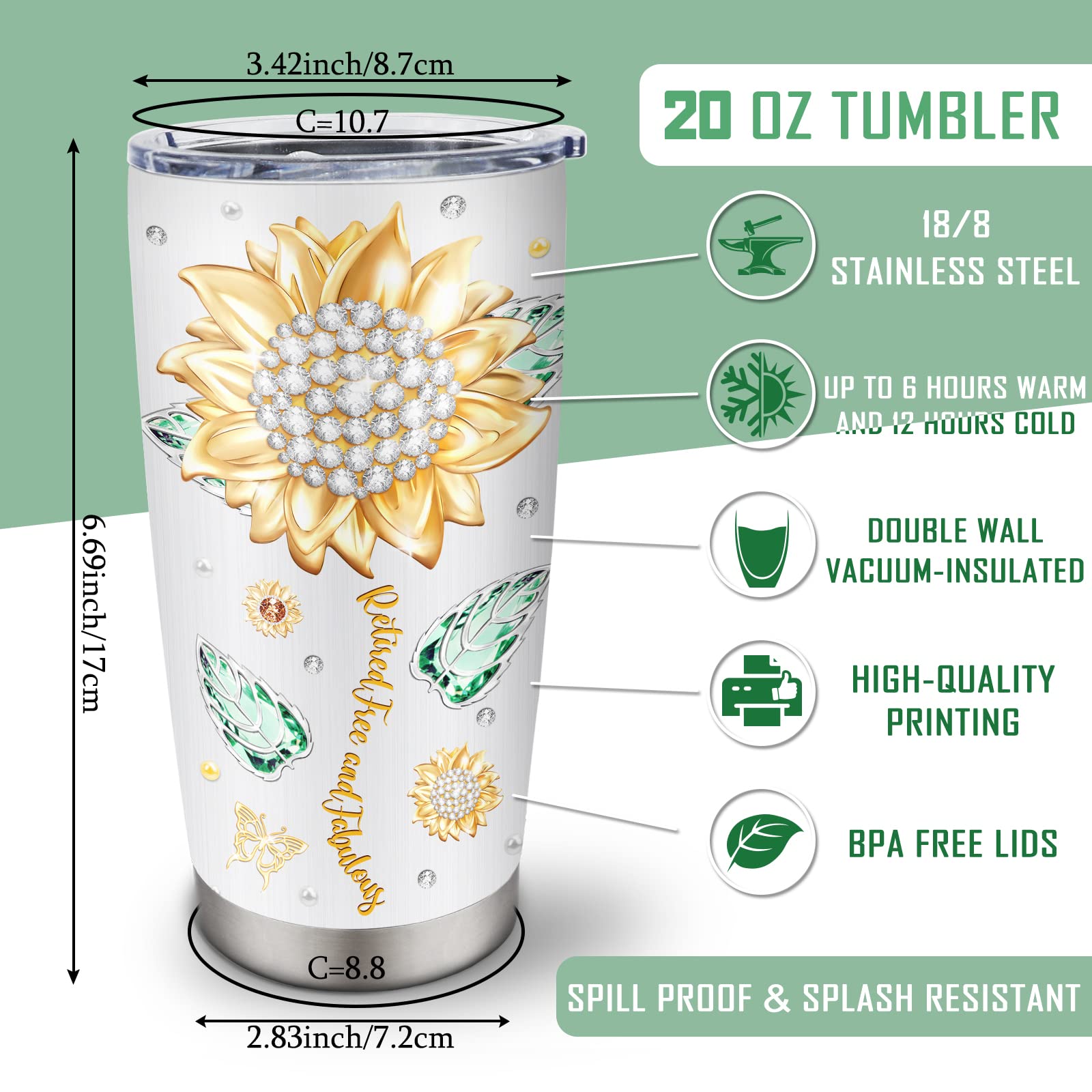 Biomlon retirement tumbler side view showing sleek insulation