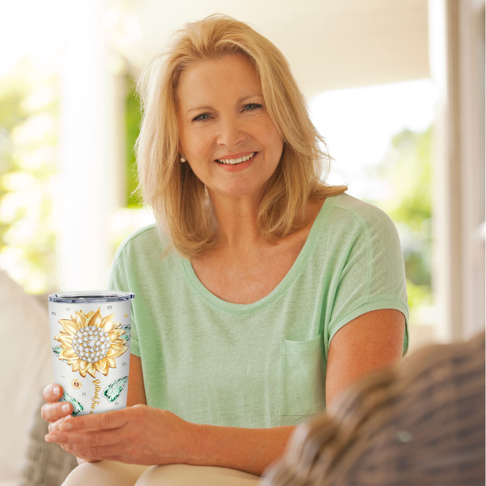 Biomlon retirement tumbler top view with durable print