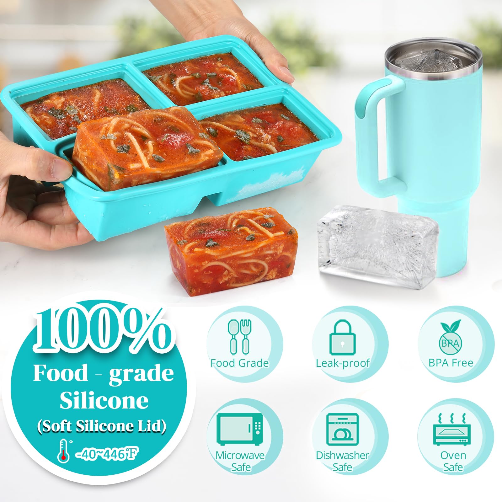 BIONMAPLE four-compartment molds offer precise 1-cup portions.
