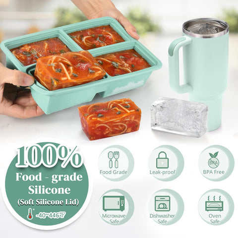 BIONMAPLE freezer tray with wraparound lid seal for airtight storage.