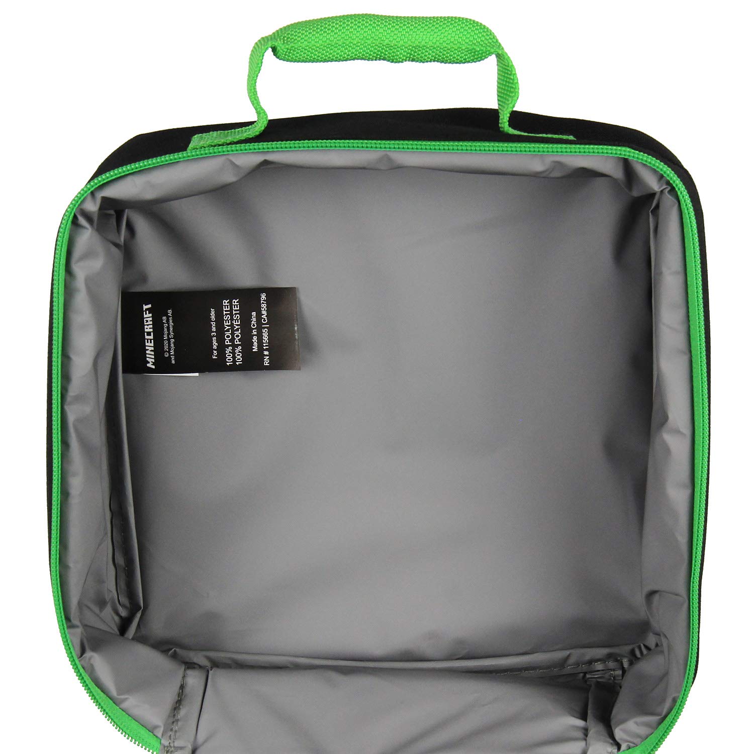 Bioworld Creeper lunch tote close-up reveals insulated lining for freshness