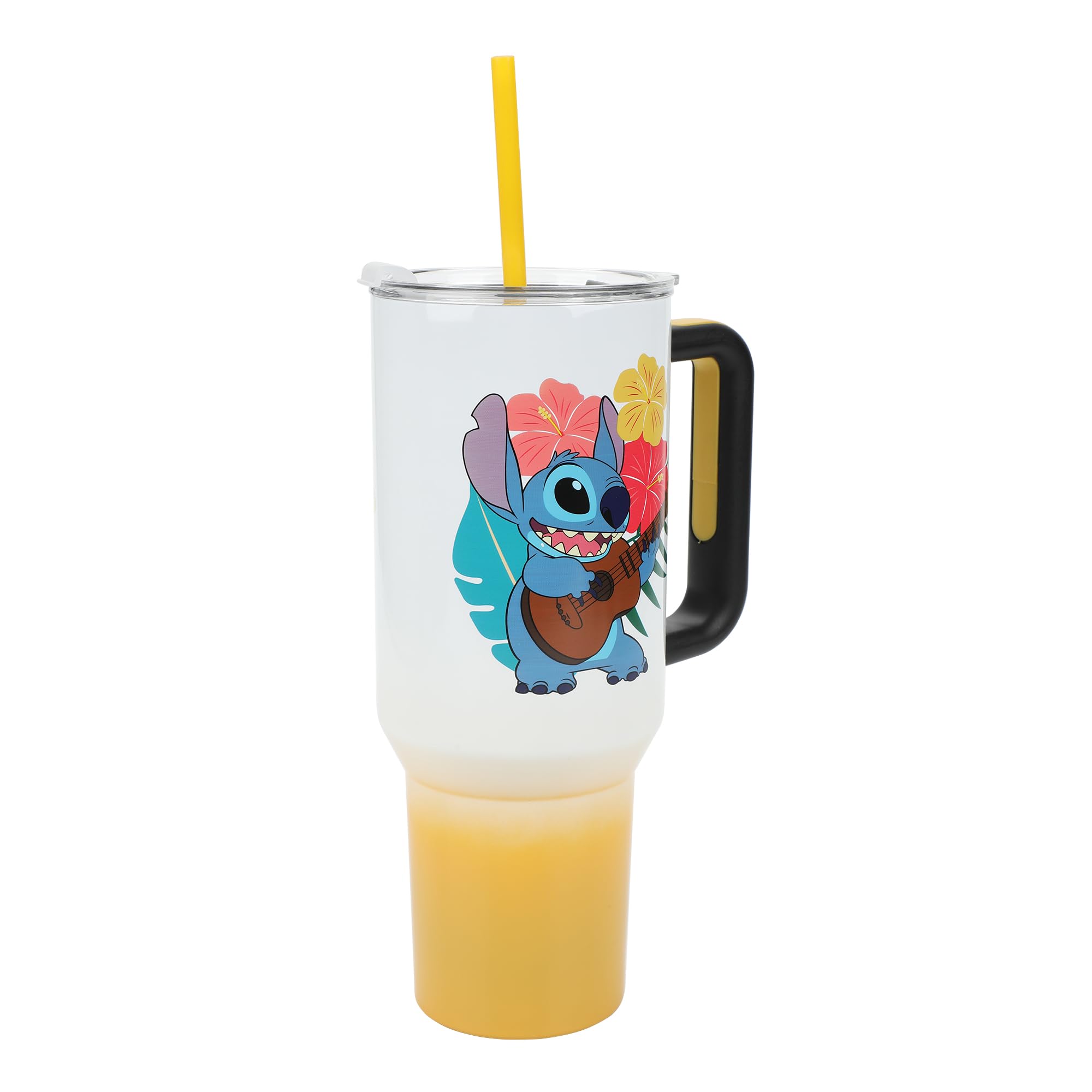Bioworld Disney Stitch Hawaiian 40-oz tumbler base showing stability.